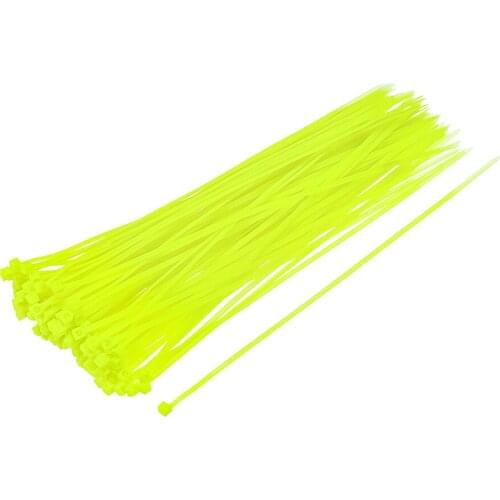 Uxcell 100pcs Cable Zip Ties 200mmx2.5mm Self-Locking Nylon Tie Wraps Fluorescent Green Single-use Locking Flexible
