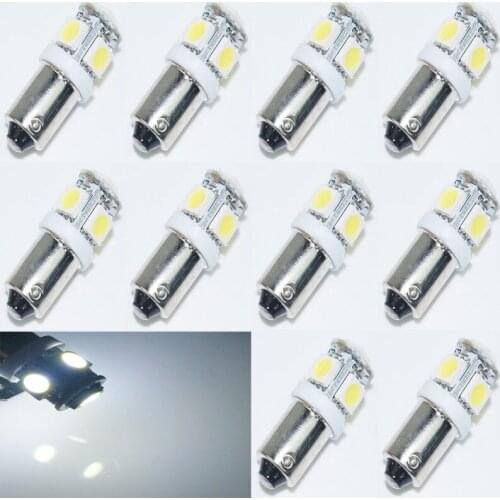 10pcs/set T11 BA9S T4W 3886X H6W 363 5050 5LED Car Interior Dome Map Light Lamp Bulb