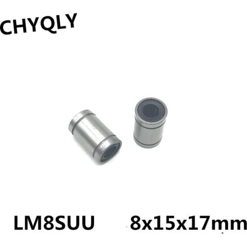 2pcs LM8SUU Linear Bushing 8mm 8 x15x17mm Linear Ball Bearing for 3d printer parts LM8 cnc parts