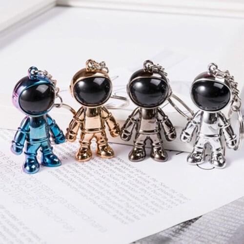 Fashion Handmade 3D Astronaut Space Robot Alloy Keychain Keyring Gift For Man Friend Lanyard Key Ring Car Keychain Pendan