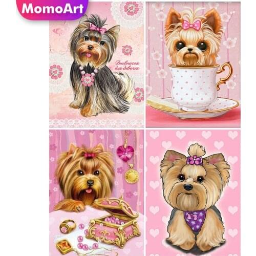 MomoArt Dog Diamond Painting New Arrival Diamond Mosaic Animal Full Drill Square Embroidery Cartoon Rhinestones Handmade Hobby