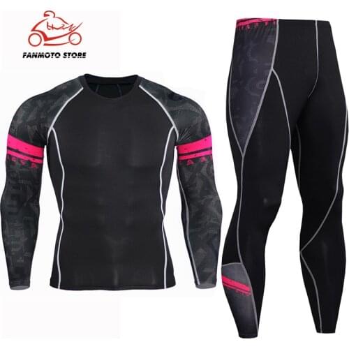 Mens Motorcycle long sleeve t-shirt and trousers Quick Dry Jaqueta Motociclista Sport Suit Breathable Men Sportswear For Summer