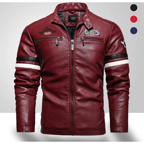 Mens Leather Jackets And Coats Casual Outwear Men Faux Leather Autumn Winter Warm Jackets For Man Motorcycle Jacket Outdoor Coat