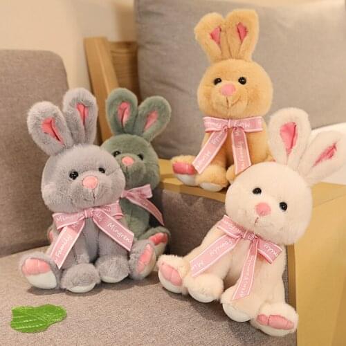 1PC 30cm Kawaii Cartoon Rabbit Plush Toy Bunny With Ribbon Doll Soft Stuffed Animal Doll Kids Girls Birthday Christmas Gift