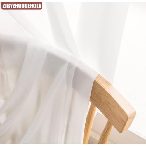 Nordic Simple White Gauze Curtain for Living Room Bedroom Chiffon Gauze Curtain Super Soft Light and Beautiful Plain Curtain