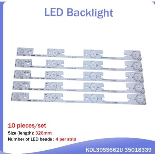 100 Pieces/lot original new LED strip for KONKA KDL40SS662U 35019864 KDL39SS662U 35018339 4 LEDs(6V) 327mm