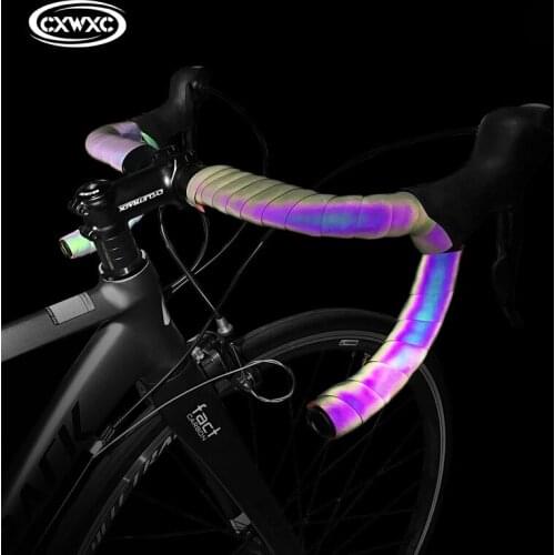 CXWXC Bicycle Reflective Handlebar Tape for Road Bike Bar Tape Wrap PU Anti Skid EVA Cycling Handlebar Tapes Bicycle Accessories