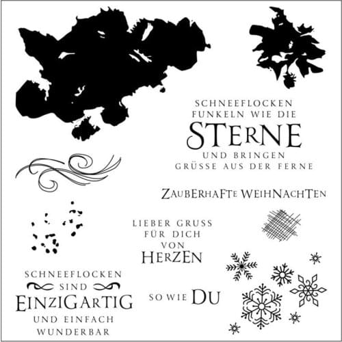 German Dark cloudsText Silicone Clear Rubber Stamp Sheet Cling Scrapbooking DIY Cute Pattern Photo Album Paper Decoration