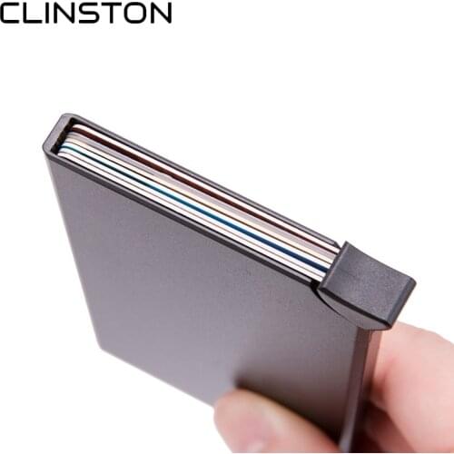 RFID Blocking Simple Mens Card Holder Mini Metal Alloy Card Case Wallet Purse for Men Women