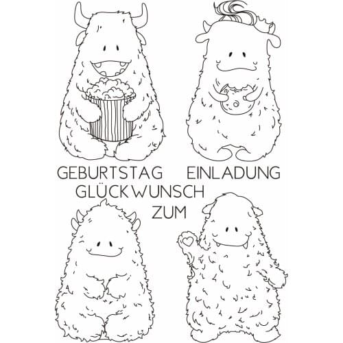 A lovely monster Transparent Clear Silicone Stamp/Seal for DIY scrapbooking/photo album Decorative clear stamp A533