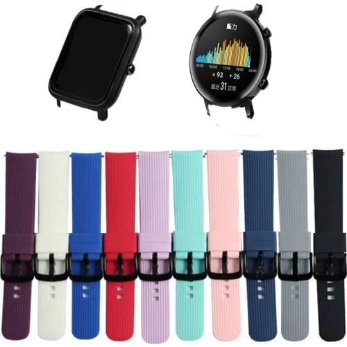 Silicone Strap Watch Band For Huami Amazfit Bip Watch Wrist Band 20mm For Xiaomi mijia quartz Garmin Forerunner 645 Vivoactive 3
