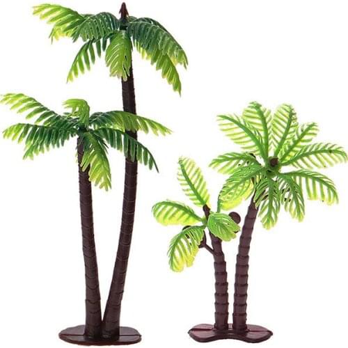 Birthday DIY Cake Flag Cake Topper Happy Birthday Coconut Palm Tree Cake Topper for Cupcake Birthday Party Decoration