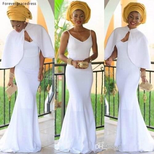 2019 Cheap African Nigerian Black Girls Evening Dress Mermaid With Jacket Holiday Women Wear Formal Party Prom Gown Custom Made