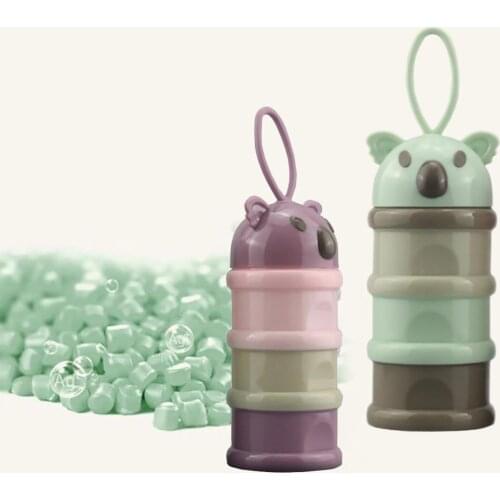 Large-capacity Portable And Replaceable Baby Cartoon Side-opening Three-layer Milk Powder Box Snack Box