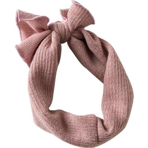 Newborn Headband Cotton Elastic Baby Bowknot Hair Band Girls Knitted Headwear Accessories