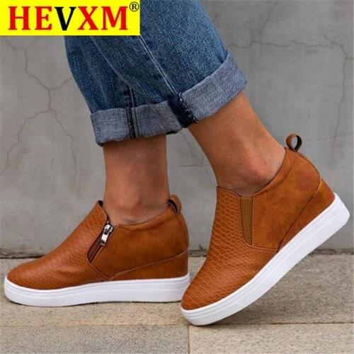 Women Wedges Shoes Sneakers Casual Round Toe High Heels Flats Wedges Comfortable Plus Size Loafers Leisure Womens Wedges Shoes