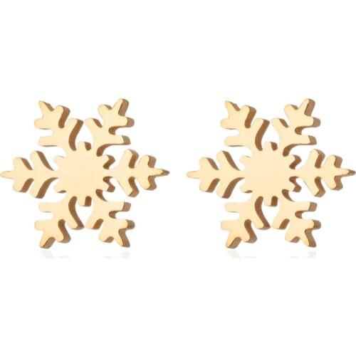 Hot Selling Simple Stylish Women Snowflake Earrings Exquisite Female Flower Stud Earring Girls Fashion Stainless Jewelry