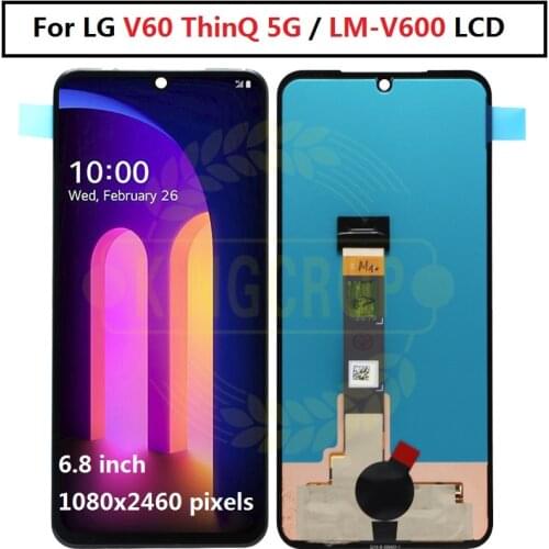100% original For LG V60 LCD Display Touch Screen Digitizer Assembly For LG V60 ThinQ 5G LM-V600 LCD Display Replacement Parts