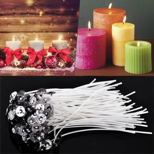 100Pcs/set Candle Wicks Smokeless Wax Pure Cotton Core 9/15/20cm DIY Candle Making Pre-waxed Wicks Handicrafts
