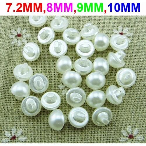 100PCS pearl white RESIN buttons 8MM coat boots sewing clothes accessories R-256