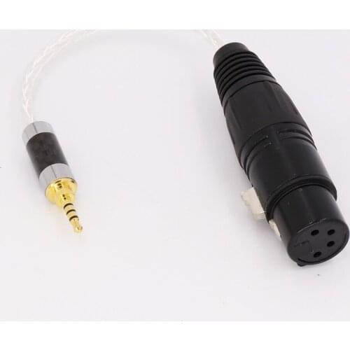 2.5mm Headphone to 4 Pin XLR Female Aux Cable TRRS Audio Jack Pole 7N OCC Copper Silver plated Adapter Cable