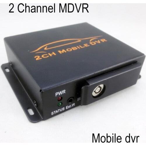 2 Channel MDVR SD card DVR works with 2 CCTV cameras works in house and vehicle recording time longer with Remote controller
