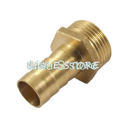 25.7mm Thread 15.6mm Air Hose Barb Fitting Straight Brass Coupling Adapter