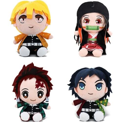 4pcs/Lot Anime Demon Slayer Plush Toys Doll Kimetsu No Yaiba Agatsuma Zenitsu Nezuko Hashibira Figure Cartoon Toys Kids Gift