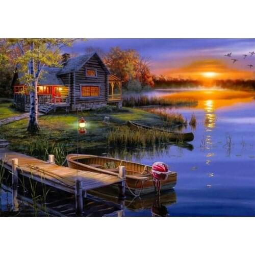 5D DIY Diamond Painting Landscape Cross Stitch Kit Rhinestone Picture Full Diamond Embroidery Mosaic Mosaic Home Decoration Gift