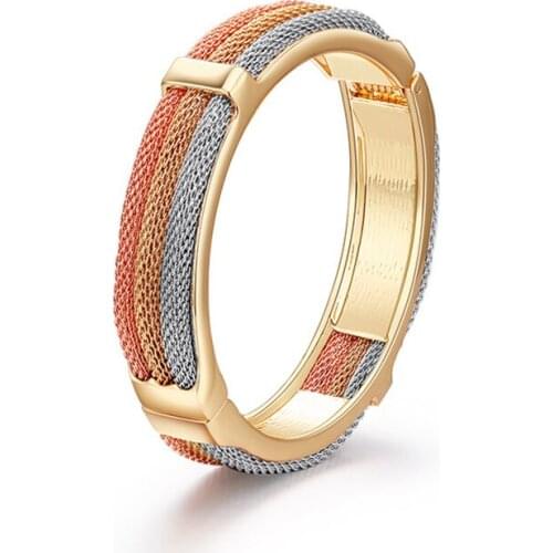 Gold Color Reticulation Cuff Bracelet Bangle For Women Arabic Ethnic Wedding Party Jewelry Morocco Bridal Gift