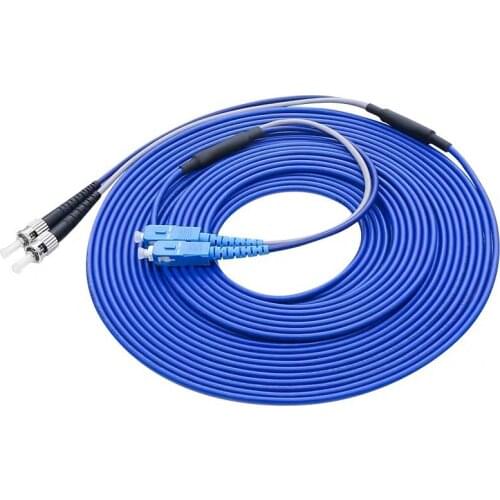 ST/UPC-FC/UPC Armoured Fiber Optic Patch Cord Jumper SM Optical Cable 3.0mm Fibra Optica FTTH Single Mode Duplex 5PCS/Lot