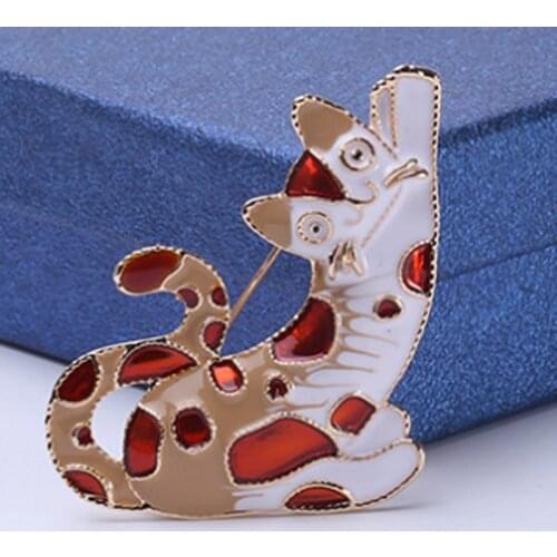 Zlxgirl jewelry perfect yellow Enamel cat animal brooches men jewelry best couple gifts gold scarf pins bags accessory