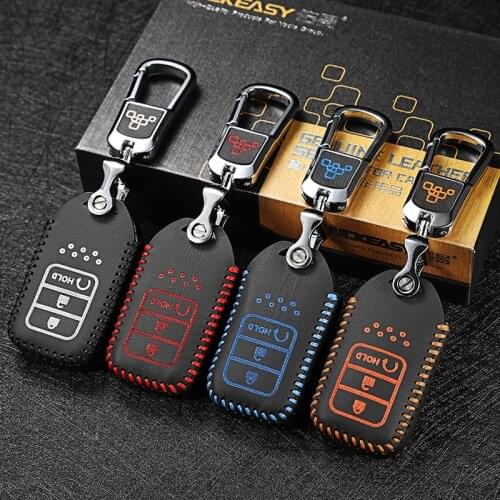 Car key case cover for honda urv crv 2015 Avancier 240 370 turbo remote Car Key chain leather Fob Cover key holder
