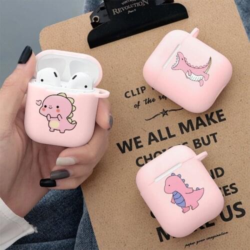 Lovely Animals Dinosaur Fruits Headphone Cases For Apple Airpods 2 1 Cover Soft Pink Dogs Cat Earphone For Airpods Pro 3 Fundas