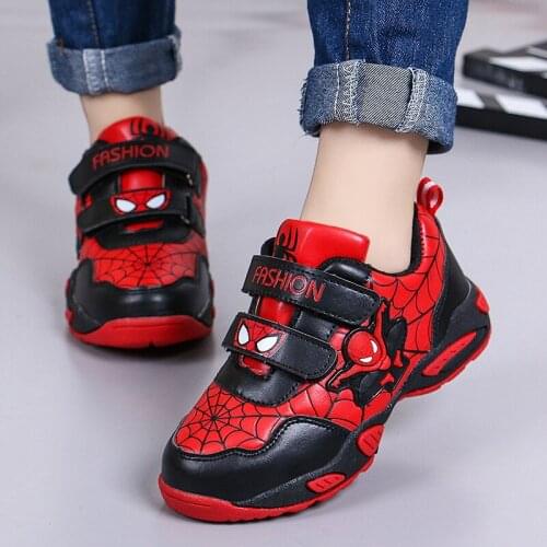 Disney childrens cartoon spiderman boy casual shoes 2021 non-slip soft sole sneakers Womens shoes Tennis shoes men shoes
