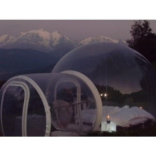 Hot Sale Igloo Tent For Garden Party Fun Transparent Bubble Tree Bubble Hotel Bubble House With Tunnel Free Blower Factory Price