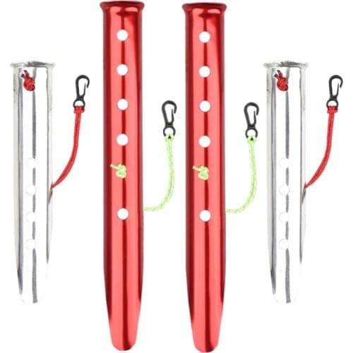 4Pcs Camping Tent Pegs Vertical Stakes for Outdoor Beach Snow Sand Aluminum Alloy Tent Accessories 23 cm Alloy Sand Ground Pegs