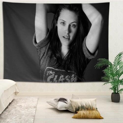 Custom Kristen Stewart printed Creative tapestry living room bedroom background wall fabric hanging painting small fresh