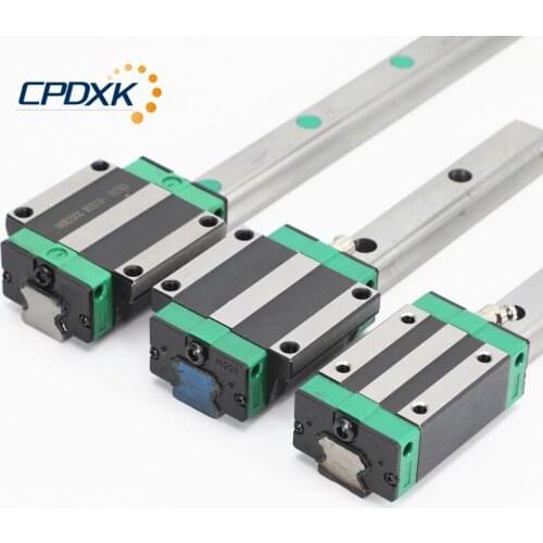 HGR20 / HGR15 2pcs Linear Guide Rail with 4 PCS Linear Block Carriage HGH...CA or HGW...CC CNC Parts