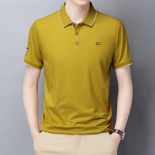 QUANBO 2021 Summer New Arrivals Embroidered Logo Polo Shirt High Modal Cotton Classic Top Short Sleeve Polo Brand Clothes