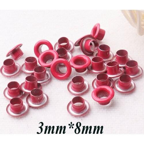 100 Pcs Metal Red Eyelets,Eyelets Grommets With Washers Eyelets,Great for Clothes Leather Canvas bag-1/8"(3mm)