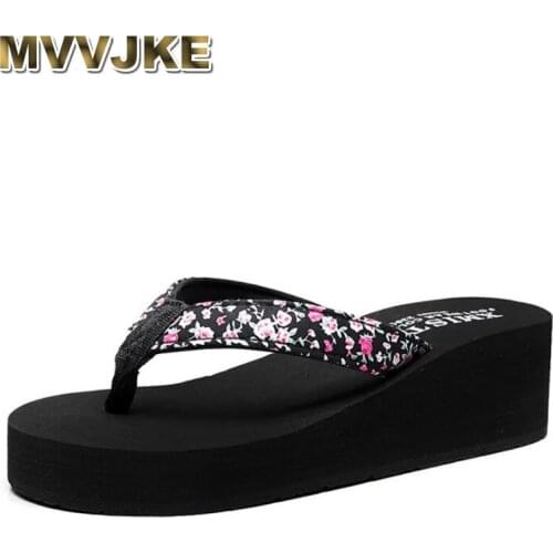 MVVJKE New platform wedge women slippers summer beach casual beach women slipper flip flops sandals summer shoes zapatos mujer