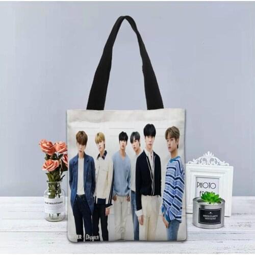 New Product Bag WEi KPOP Boy Handbag Fashion Printing Soft Open Pocket Casual Tote Double shoulder Strap For Women Student 0622