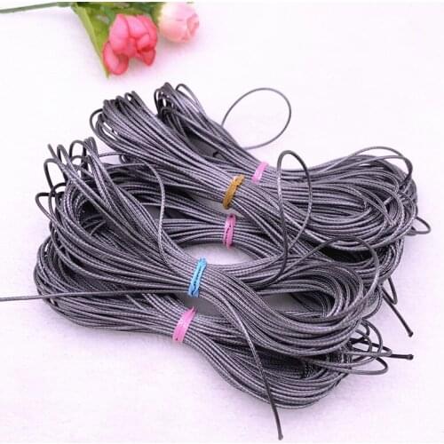New 0.5-2.0mm grey Waxed Cord Waxed Thread Cord String Strap Necklace Rope Beads for Jewelry Making DIY Bracelet Accessories