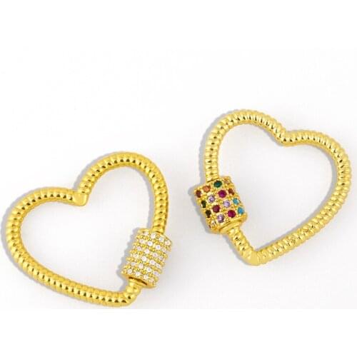 OCESRIO DIY Pendant Carabiner Heart Screw Clasps Decoration For Hand made Mesh Chains Gothic Jewelry Making Supplies cspa001