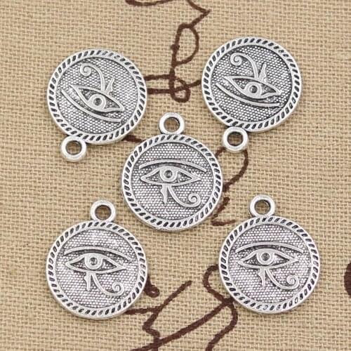 15pcs Charms Eye Of Horus 18x15mm Antique Bronze Silver Color Pendants Making DIY Handmade Tibetan Bronze Silver Color Jewelry
