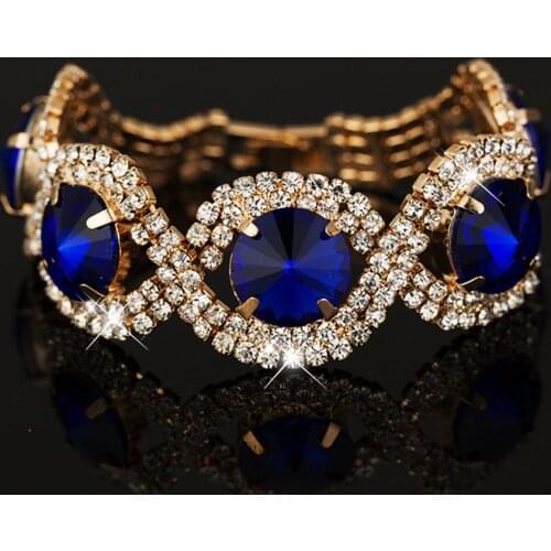 Popular Fashion Jewelry Bracelet Female Rhinestone Crystal Four-Color High-End Exquisite Birthday Outdoor Party Bride Wedding