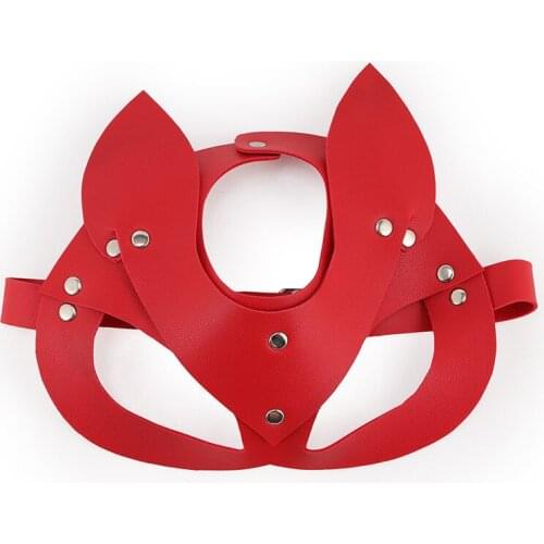 Sex Fetish Mask BDSM PU Leather Fox Mask Roleplay Sex Toy For Men Women Adult Games Erotic Couple Flirting Toy
