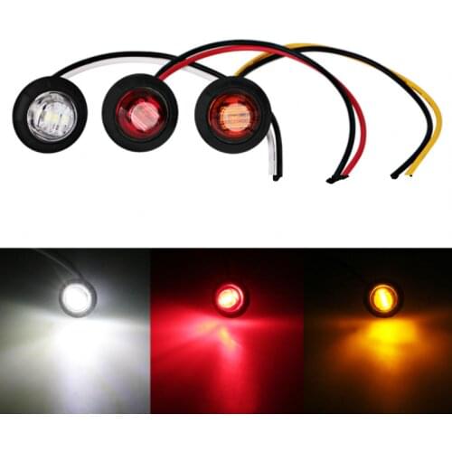 Truck Warning Light Small Signal Light Red, Yellow and White Three-color Indicator Light Truck Truck Trailer Side Warning Light