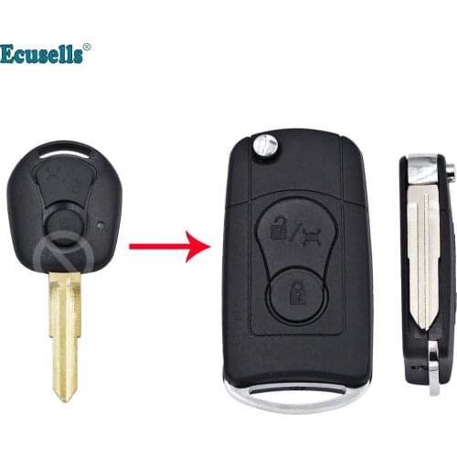 2 Button Flip Folding Remote Key Shell Case fob For Ssangyong Actyon SUV Kyron Rexto